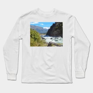 Rob Roy Glacier Track Digital Painting Long Sleeve T-Shirt